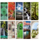 Наклейка на дверь, каменная АРКА, лесная дверь, самоклеящиеся плакаты, Виниловая наклейка на стену, настенные наклейки, домашний декор, постер