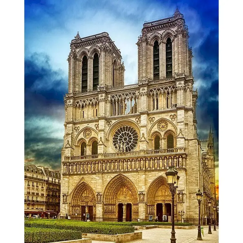 

RUOPOTY Framed Church Painting By Numbers Landscape Coloring By Numbers For Adults Acrylic Paints Set Home Wall Decor
