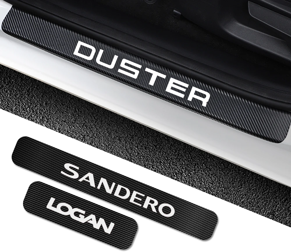 4 шт. наклейки на пороги автомобиля для Renault Dacia Duster Logan Sandero Авто порог протектор наклейки аксессуары для тюнинга автомобиля