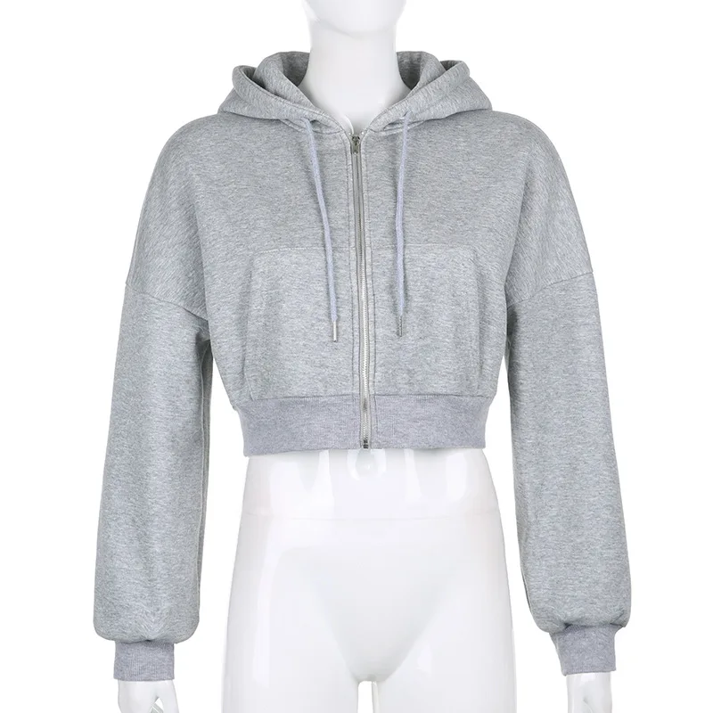 

Harajuku Hoodies Women Korean Style Zip Up Sweatshirt Winter Jacket Long Sleeve Pullovers Vintage Pockets Clothes