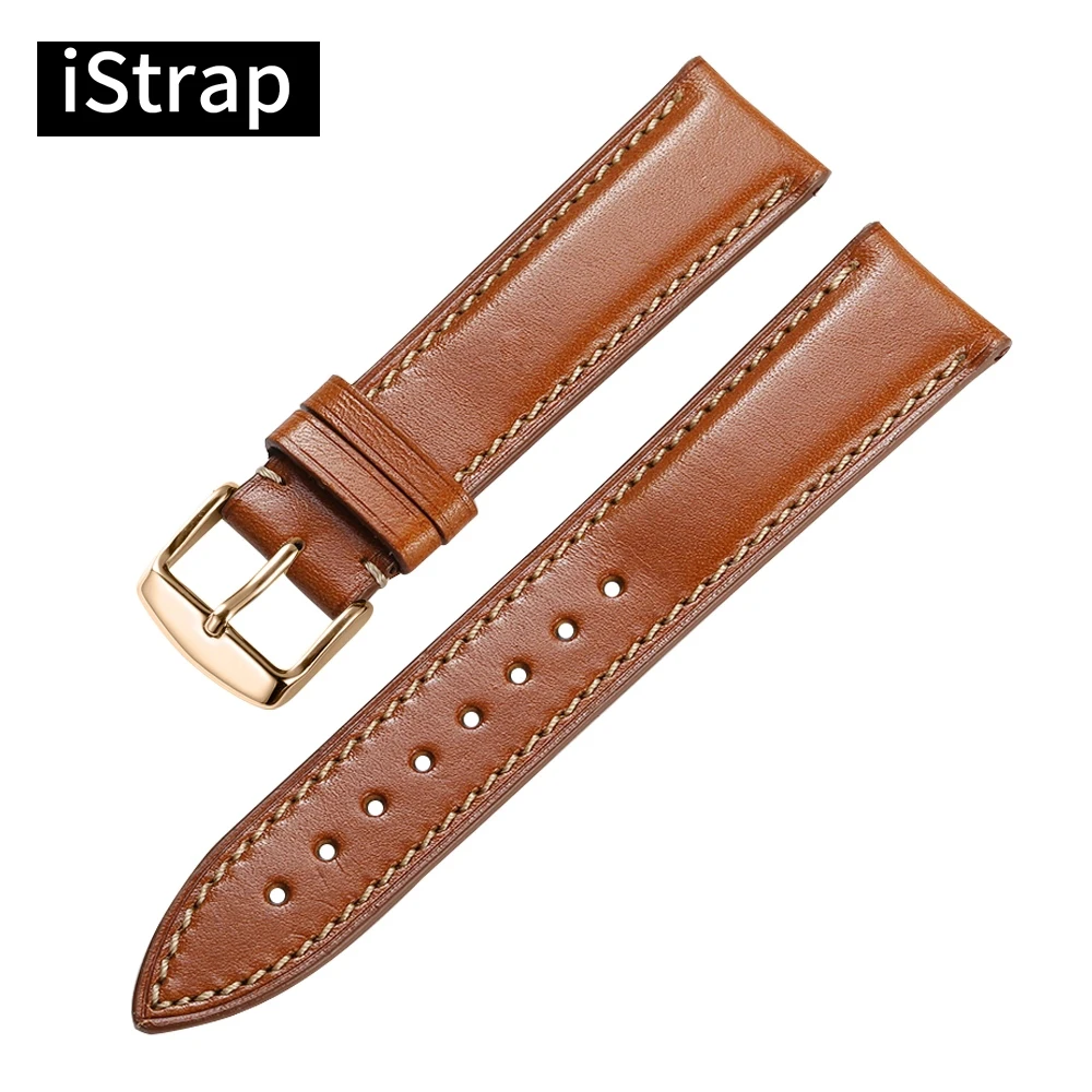 Кожаный ремешок для часов iStrap 16 мм 18 19 20 21 22 24 мм|Ремешки часов| |