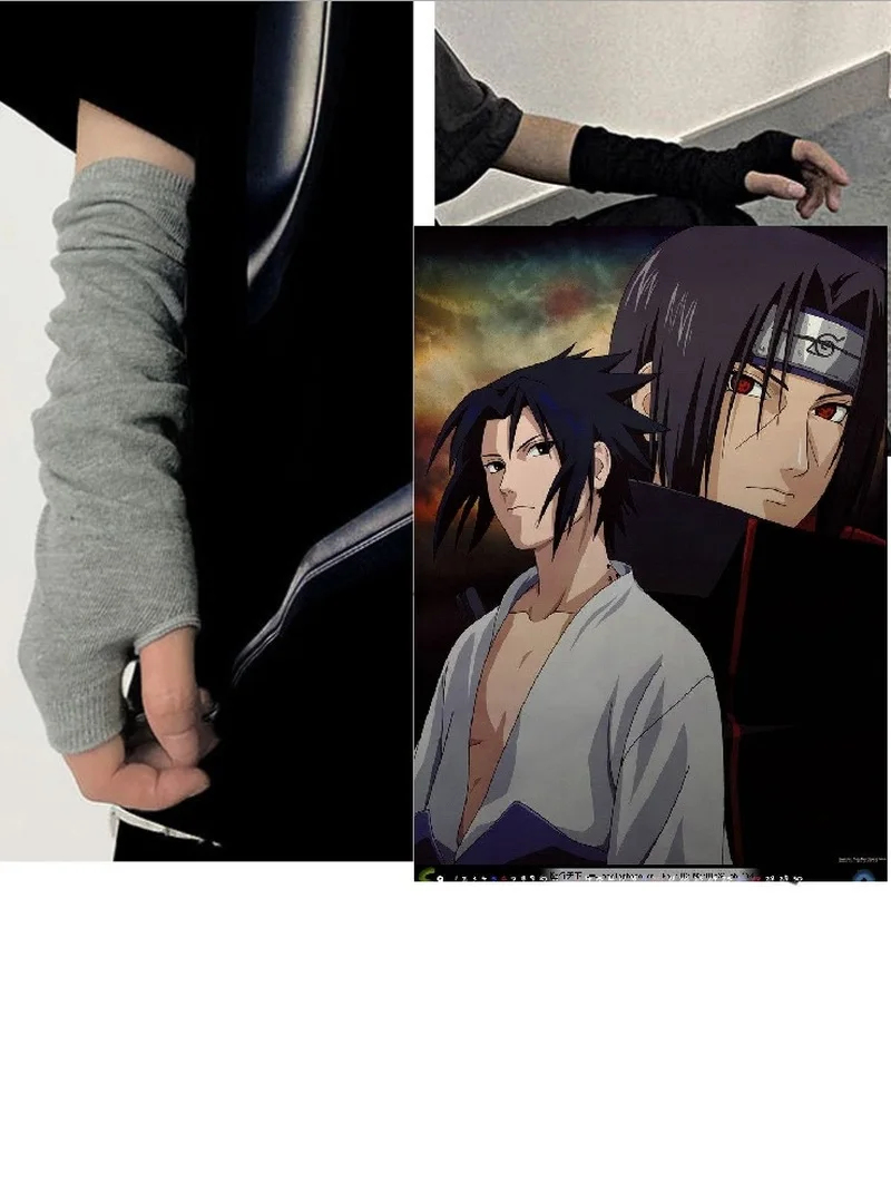 Аниме перчатка Uchiha Sasuke Hatake Kakashi косплей для мужчин и женщин сохраняющие тепло