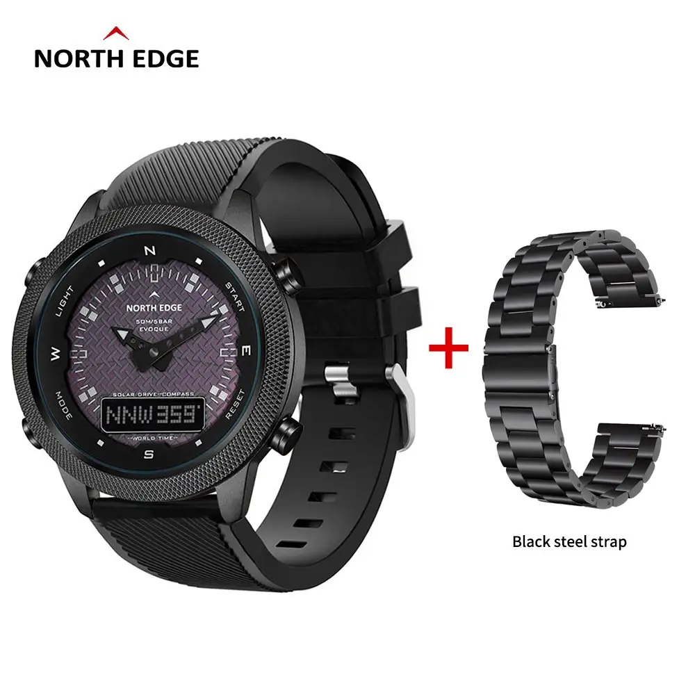 Часы NORTH EDGE мужские цифровые с компасом уличные спортивные водонепроницаемые