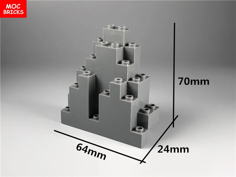 4 шт./лот MOC Кирпичи DIY Рок панель 4x10x6 прямоугольные и 3x8x7 треугольные с 6082 & 6083