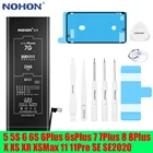 Оригинальный аккумулятор NOHON для iPhone 5 6 S 5S 6 S 7 8 Plus X XR XS Max Apple 11 Pro SE 2020 i 5C, аксессуары для замены
