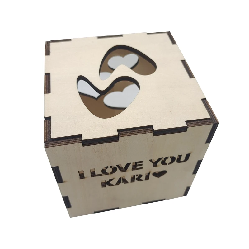 Valentines Wooden Candle Holder Tea Light Holder with Word I Love You Romantic Gift Hollow Candlesticks Stand for Candlelight