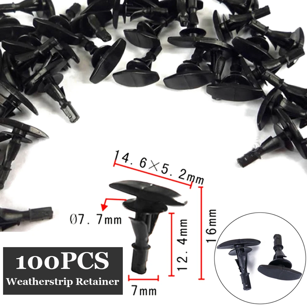 

For Lincoln 1989-On Weatherstrip Clip For Ford N806289-S Set 100pcs Fastener