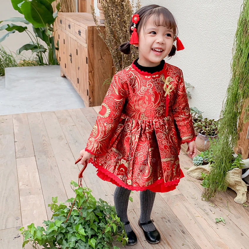 Танцевальный костюм для девочек детские Китайские Этнические праздничные