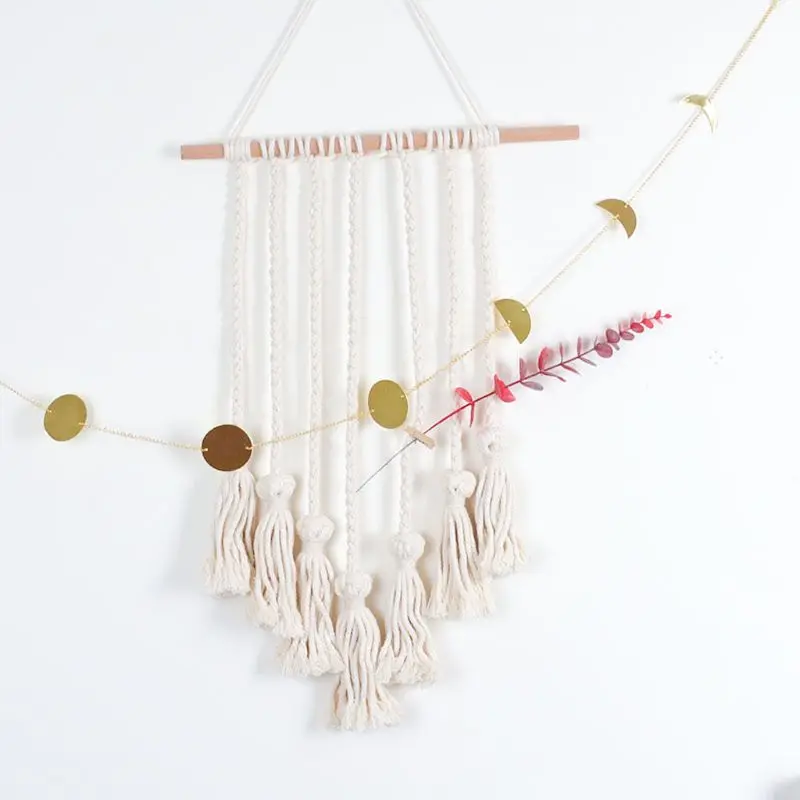Фаза Луны цепи гирлянда небесные Boho Сияющий Настенный декор Офис|Ловцы снов и