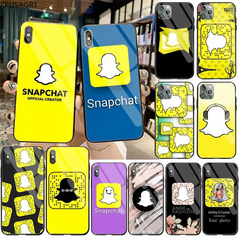 

KPWSAGRT snapchat Customer Phone Case Tempered Glass For iPhone 11 Pro XR XS MAX 8 X 7 6S 6 Plus SE 2020 case
