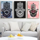 Алмазная 5D картина Рука Фатимы, полноразмерная вышивка крестиком, мозаика из круглых страз, для творчества, подарок с орнаментом дзен