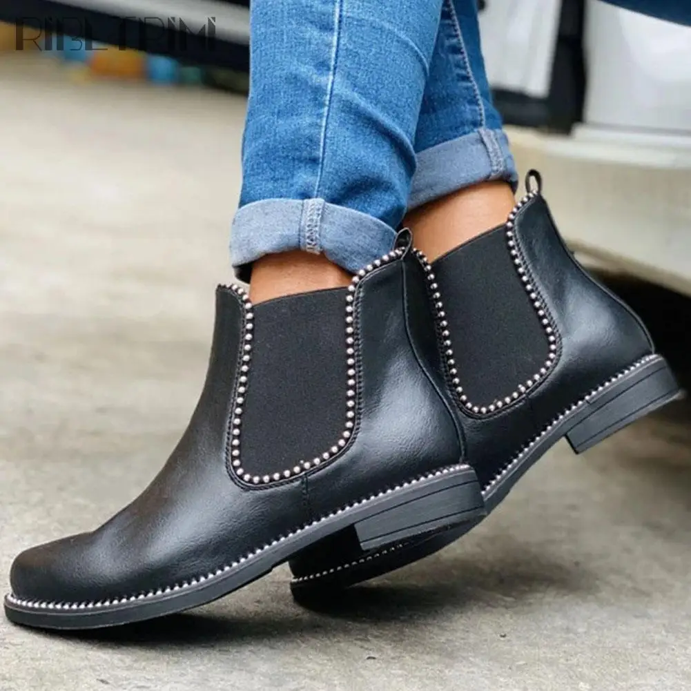 ribetrini ins hot sale platform chunky heel chelsea boots for women slip on casual fashion comfy walking brand luxury punk shoes free global shipping