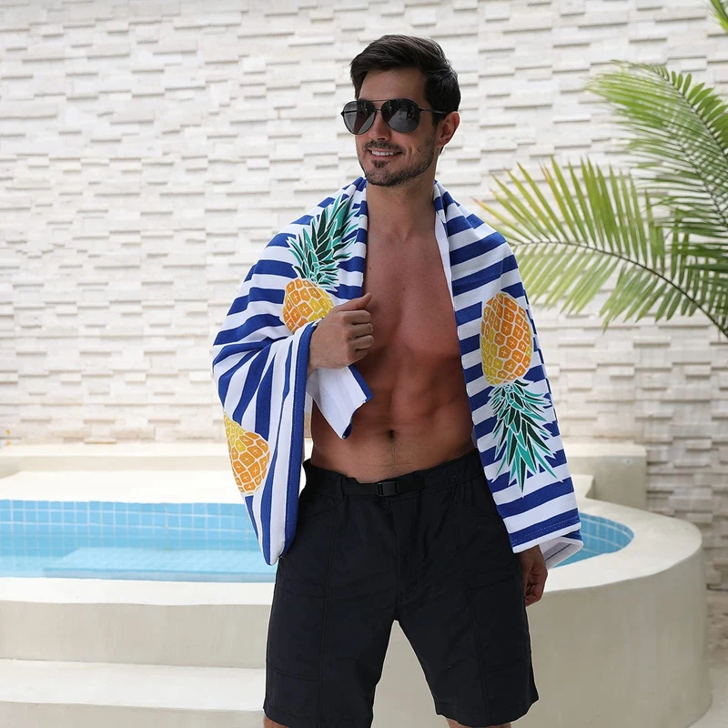 

Beach Towel Oversized Ultra Soft Microfiber Personalized Super Absorbent Quick Dry Pool Beach Towel for Adults Kids