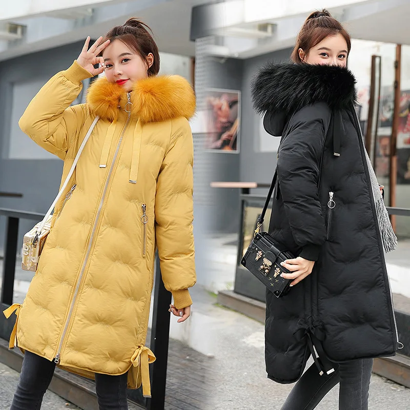 Новое поступление зимнее женское утепленное длинное пальто с вышивкой плотное