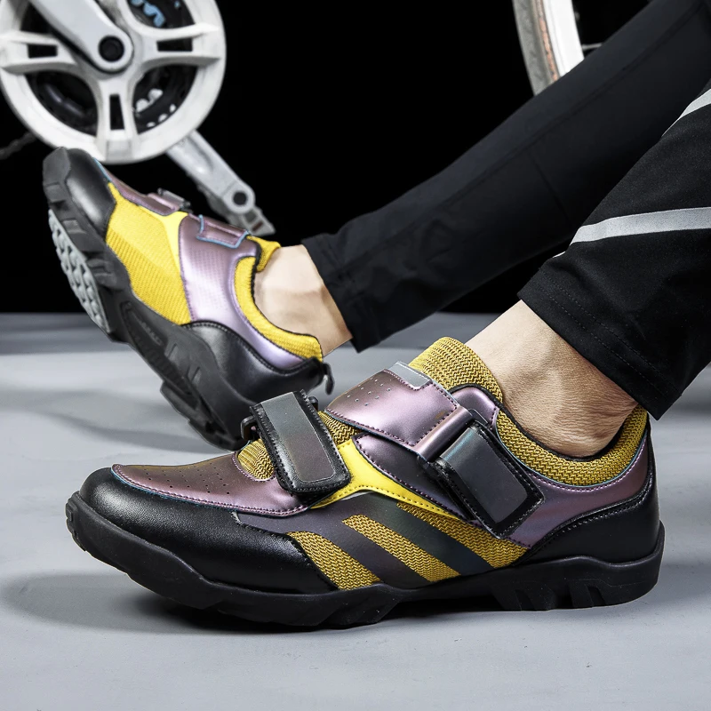 

2021 New Lock-Free Rubber Sole Cycling Shoes MTB Shoes Road Bike Shoes Cycling Sneakers Unlocked Spin Shoes