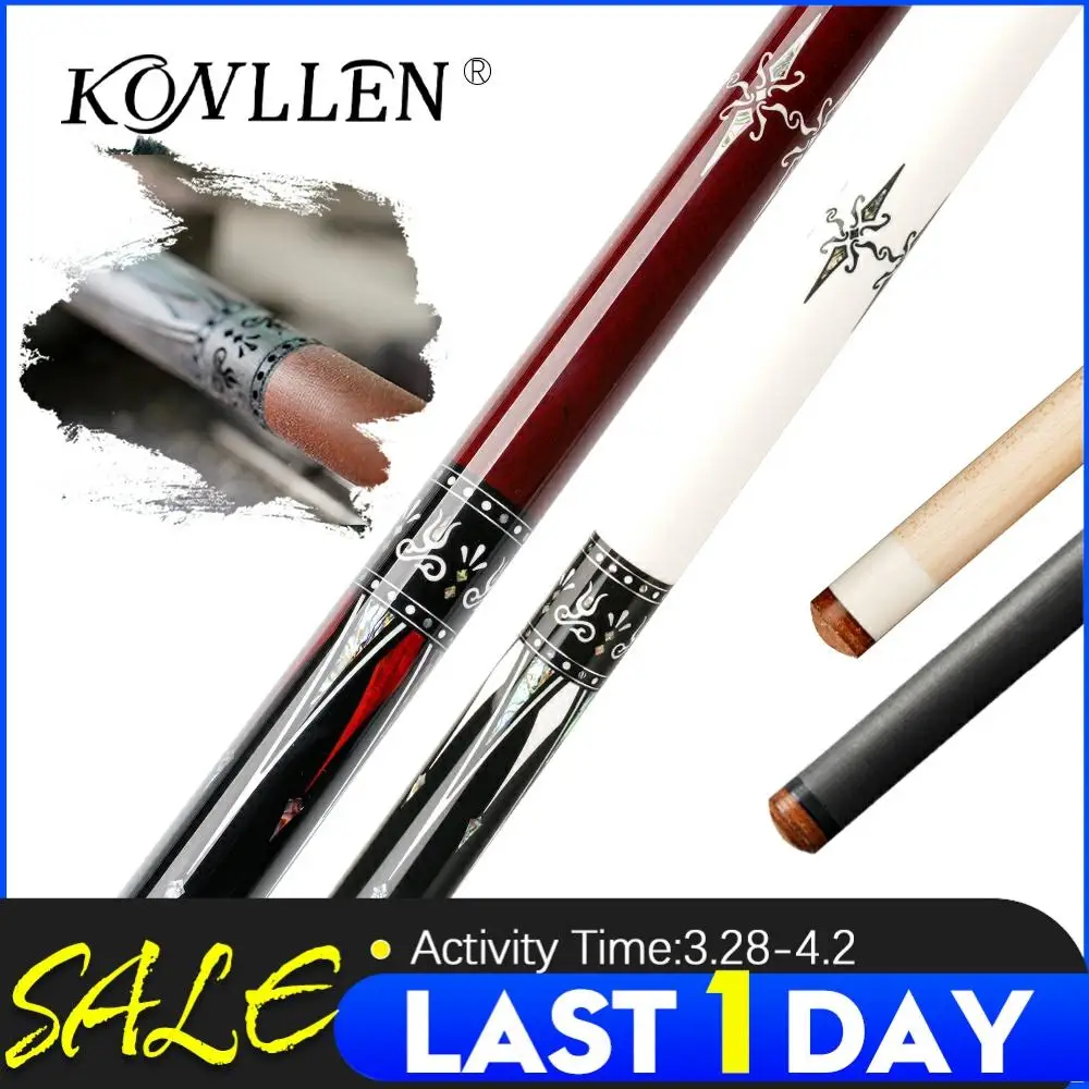 

KONLLEN Carbon Pool Cue 12.5mm Solid Wood /Carbon Fiber Shaft Butt Inlaid Carbon Fiber Sheet Abalone Shell Inlay Billiards Kits