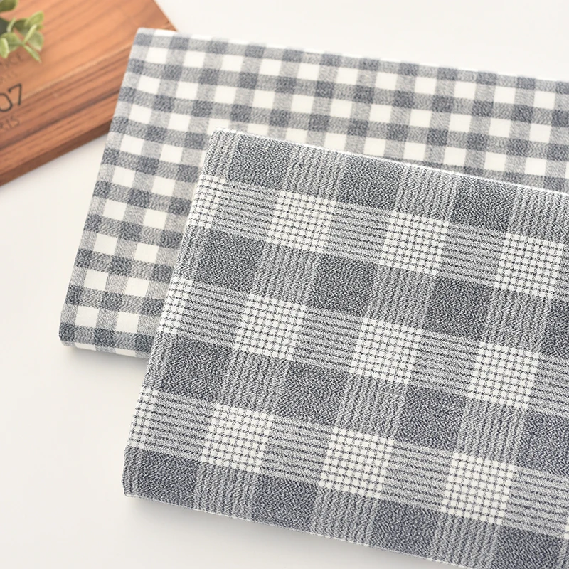 

50x115cm High Quality Cotton Twill New Cloth Sanding Soft Fabric Yarn Dyed Christmas Plaid Spots Shirt Cloth 220g/m