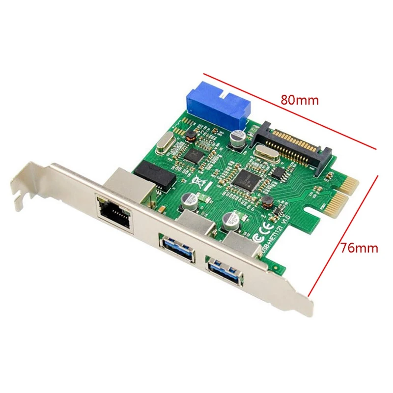 AAAJ-PCI-E SuperSpeed USB 3.0 + Gigabit RJ45 LAN Network Control Card Dual Chip | Компьютеры и офис