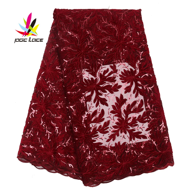 Ручная работа ткань бархат блестки тюль кружева цветок последние африканские