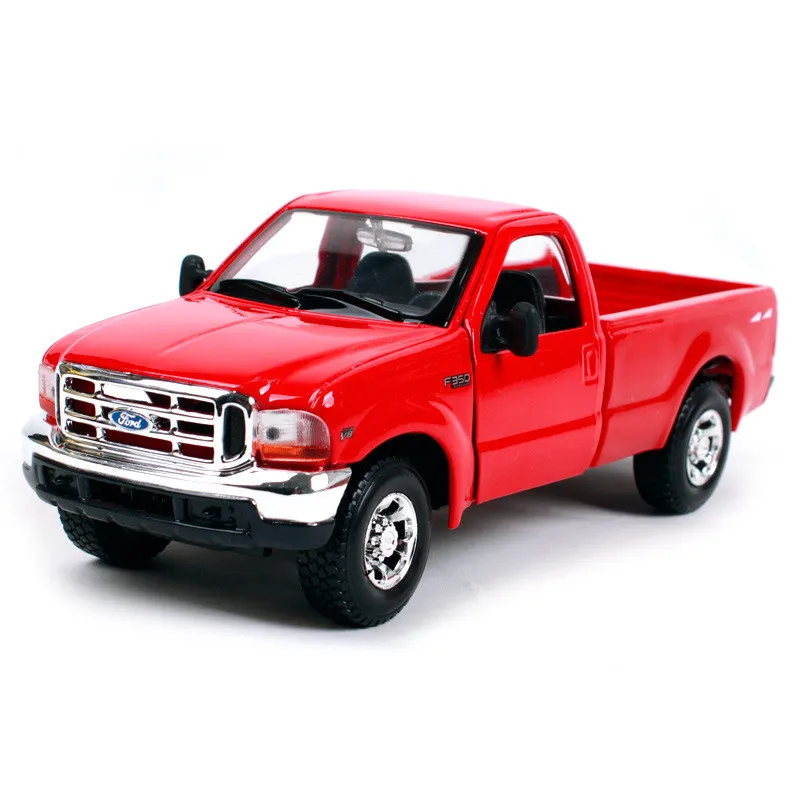 1999 Ford F-350 Red Изысканная 1:24 модель из сплава Mustang GT, модель спортивного автомобиля, коллекция премиум и gif - Цвет: 1999 Ford F-350 Red