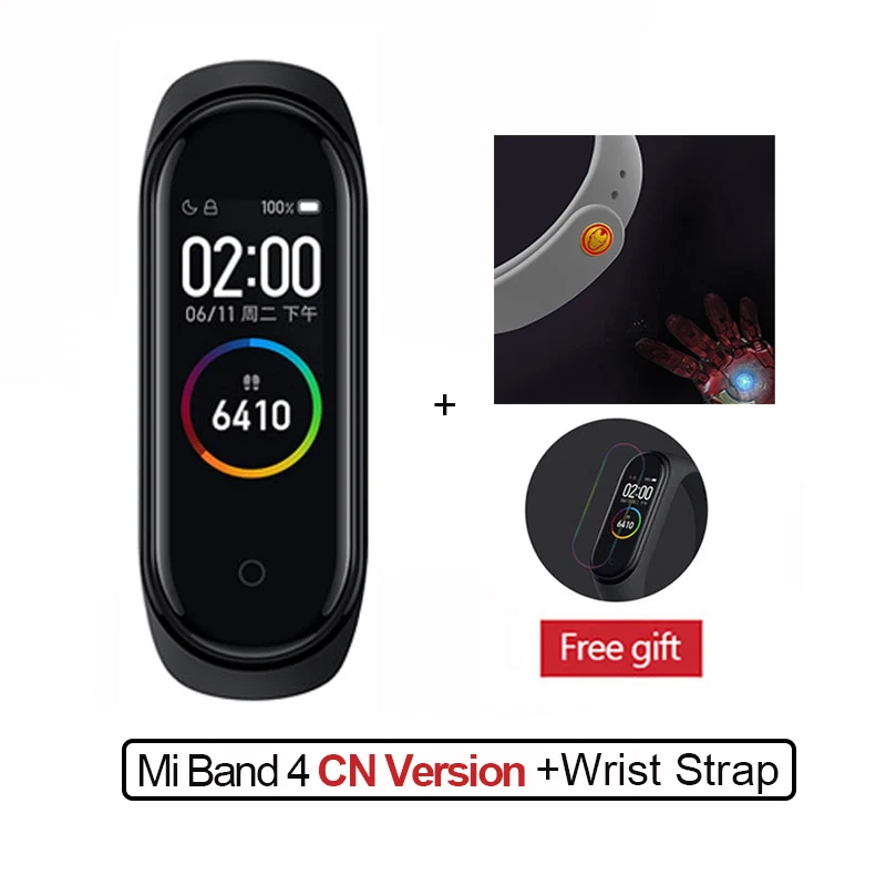 CN Add Gray Ironman Новейший Xiaomi mi-браслет 4, фитнес-браслет с цветным экраном, Bluetooth 5,0, смарт-браслеты 4, сменный mi Band 3 - Цвет: CN Add Gray Ironman