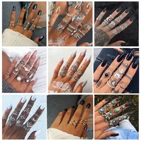 docona bohemia geometric new fashion vintage gold silver color finger rings sets for women ladies jewelry drop shipping