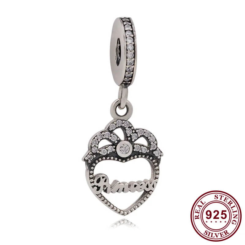 

925 Sterling Silver Charm Heart Shaped Love Pendant Fit Pandora Women Bracelet & Necklace Diy Jewelry