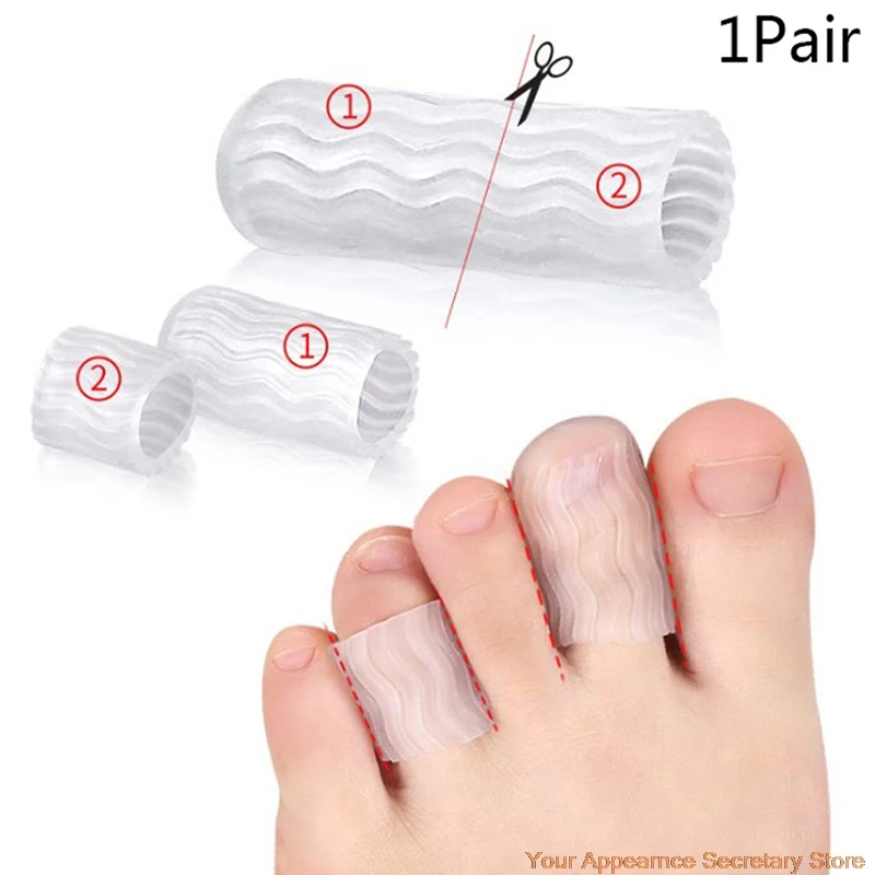 

1 Pair White Silicone Toes Finger Protector Separator Foot Remover Pain Relief Care Tool
