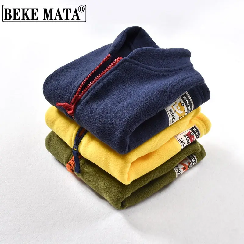 BEKE MATA Children's Vests Boys 2022 Spring Fleece Toddler Boy Vest Sleeveless Jacket For Kids Zipper Little Child Top Clothing
