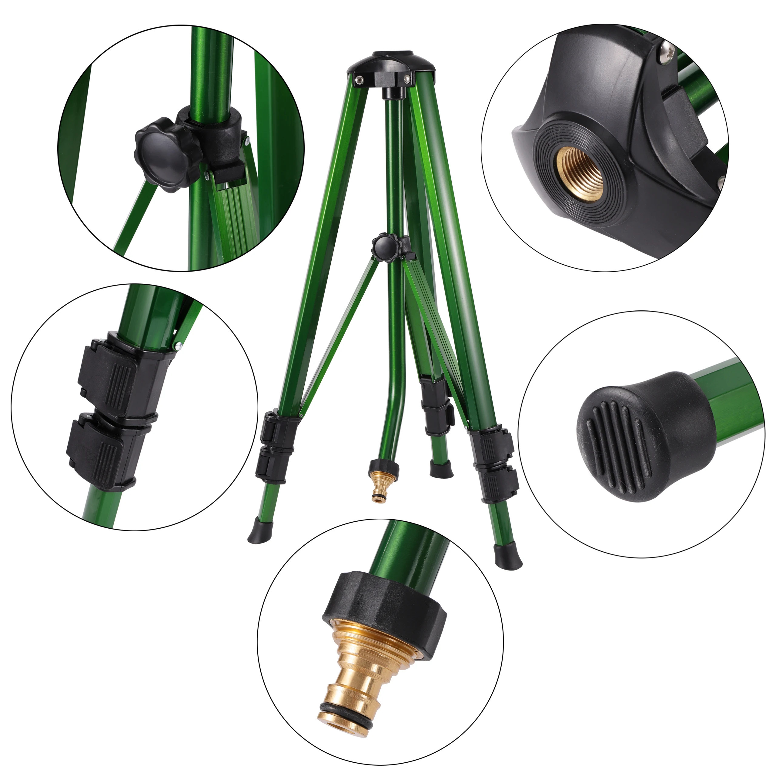 Aspersor telesc&oacute;pico de hilo femenino de 1/2 pulgadas, tr&iacute;pode de impulso, altura ajustable, 50 ~ 130cm, soporte para aspersores de jard&iacute;n-2
