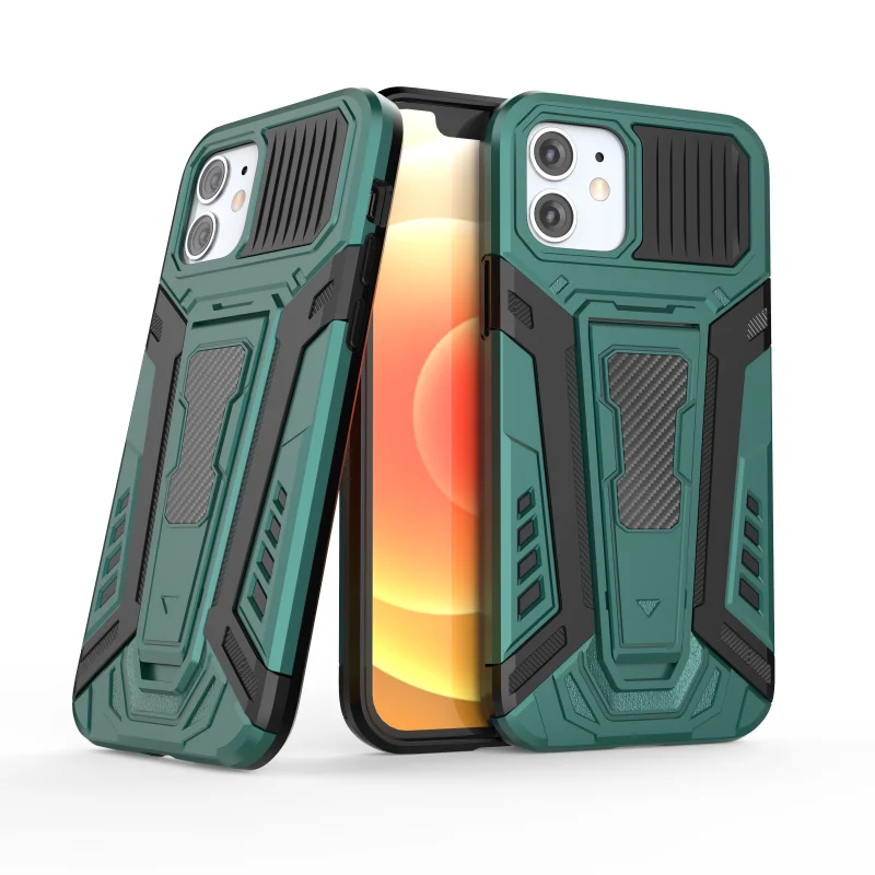 

Simple Armor Rugged Anti Fall Invisible Kickstand Phone Case For Xiaomi Pocophone Poco X3 NFC Pro Shockproof Protection PC Cover
