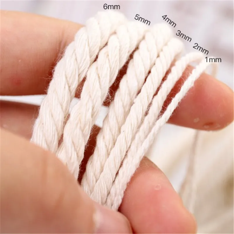 2 мм 4 5 6 веревка макраме витая нить хлопчатобумажный шнур для ручной работы