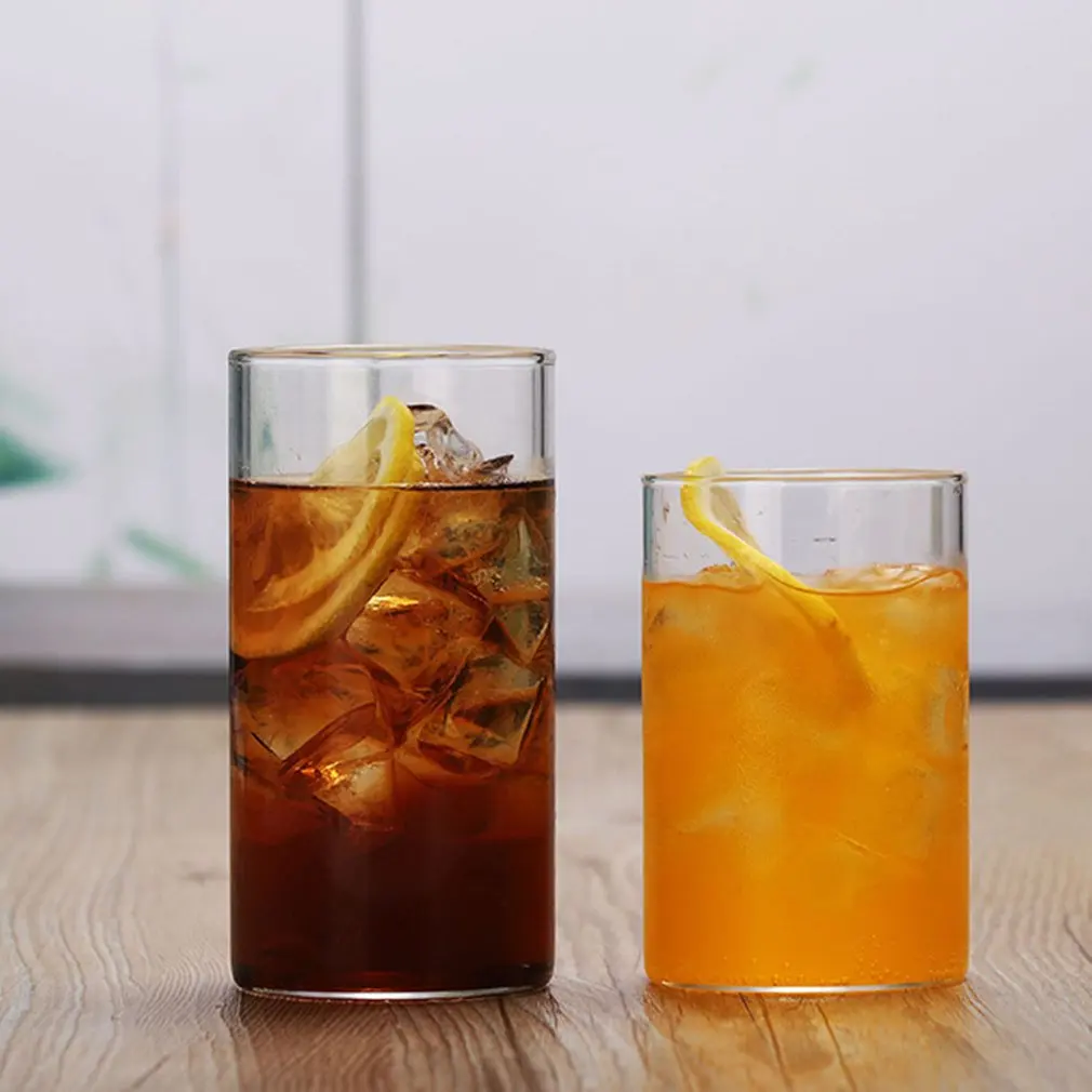 Цилиндрическая кофейная чашка сок термостойкая стеклянная прозрачная