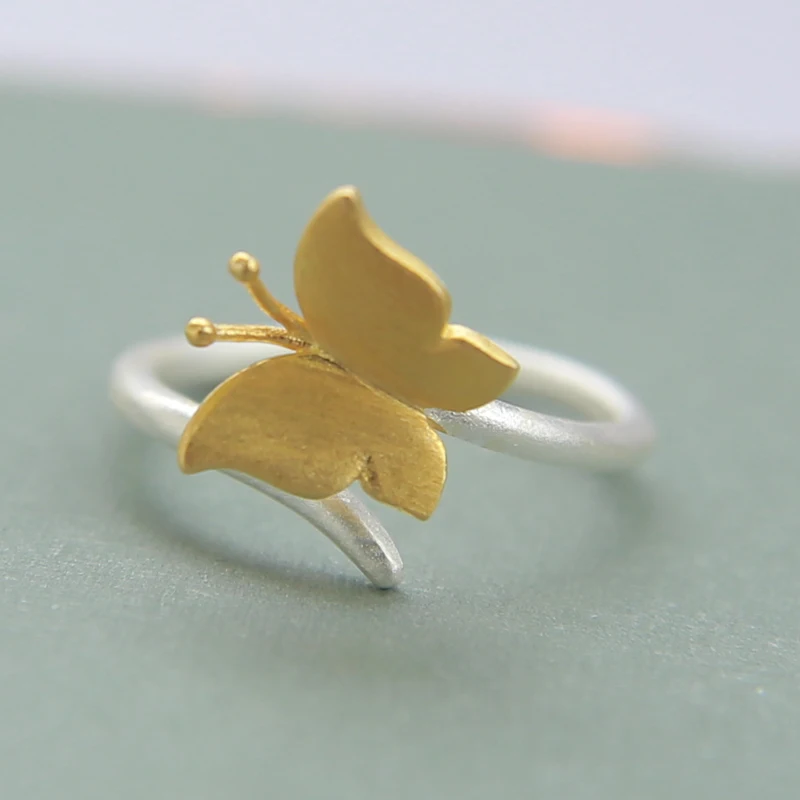 

925 Sterling Silver Butterfly Open Rings For Women Hypoallergenic Fashion Girl Sterling-silver-jewelry