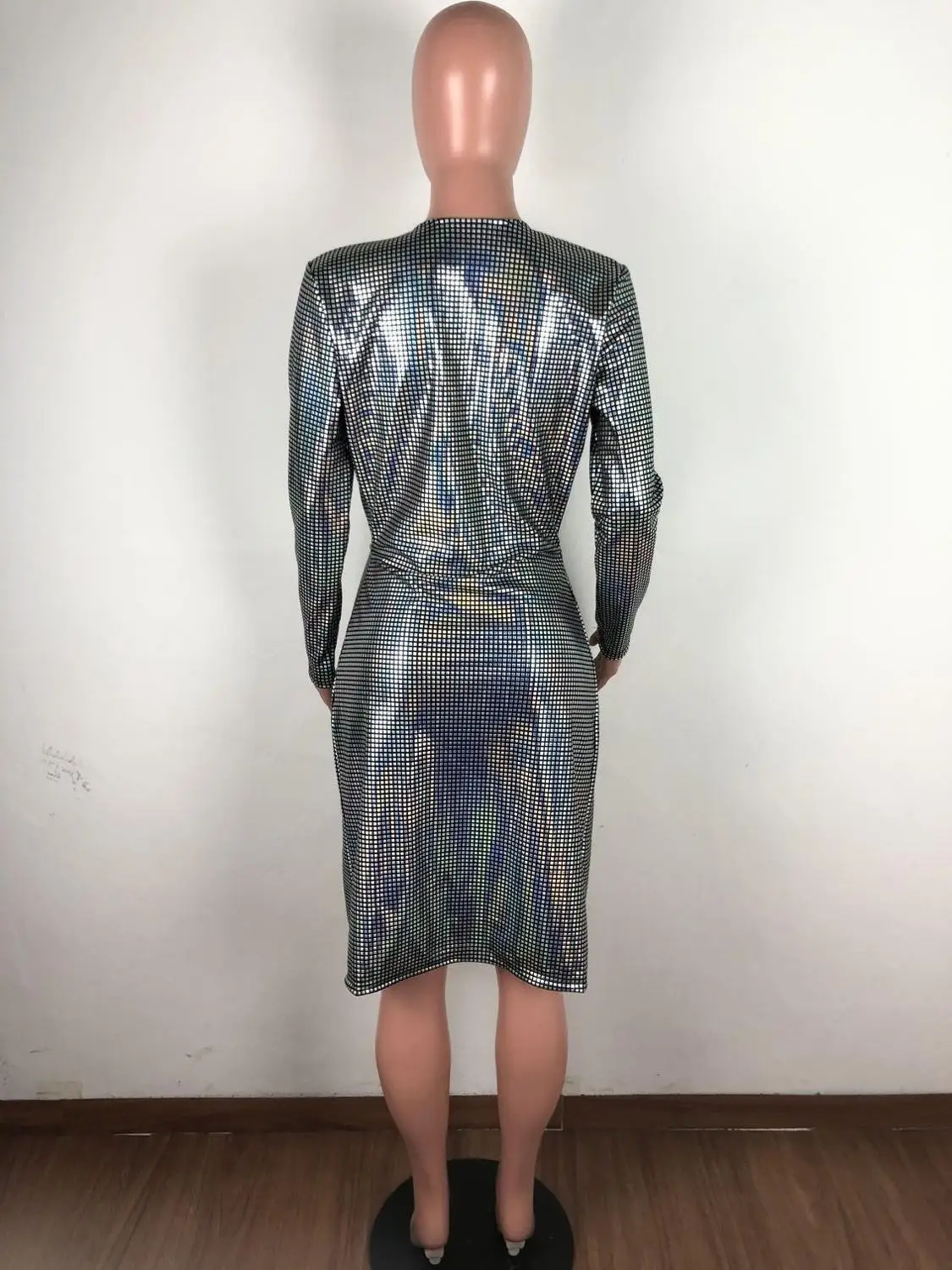 2020 женское весеннее мини зимнее платье с длинным рукавом и v-образным вырезом