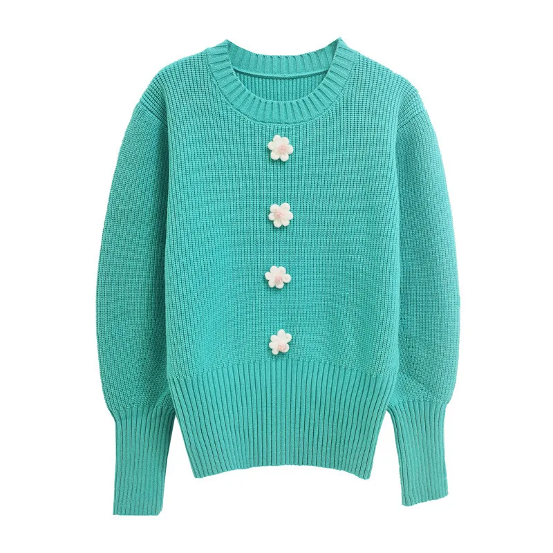 

Stars with the same paragraph four flowers hand hook flower sweater women's winter new Korean long-sleeved pullover sweater