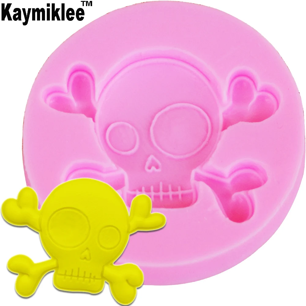 Kaymiklee M636 1 шт. DIY череп голова силиконовая форма для укладки Конфеты Желе Форма