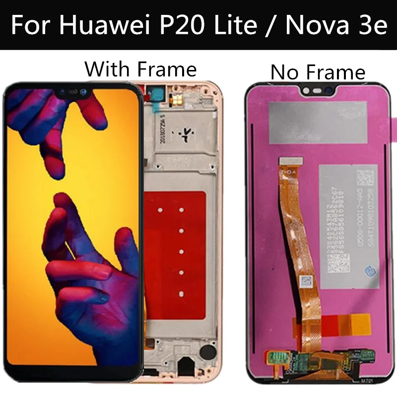 5 84 &quotЖК дисплей с рамкой для HUAWEI P20 Lite ЖК + сенсорный экран Nova 3e ANE LX1 LX3|Экраны