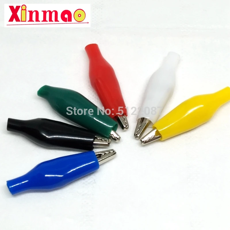 

12 шт. изоляционный металлический зажим-крокодил Электрический тест 28 мм свинцовый цветной красный черный синий зеленый белый желтый автомо...