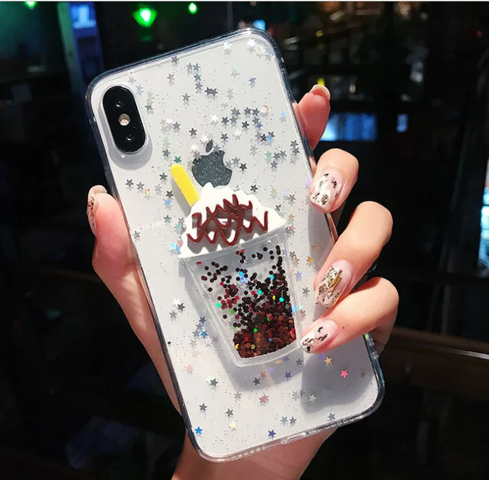 Чехол для iPhone 11 pro X XS MAX XR 6 6S 7 8 PLUS с 3D блестящими звездами жидкими зыбучими песками