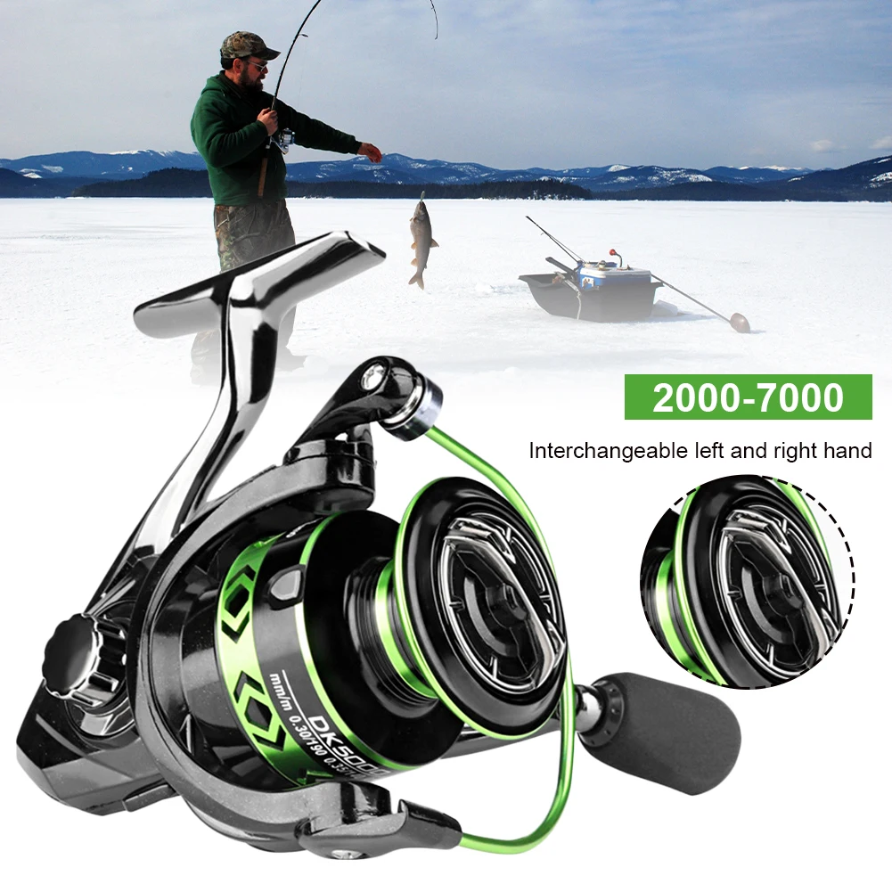 

LEO New All-Metal Black Green Fishing Reel Freshwater And Seawater Dual Use Big Pulling Drag Spinning Wheel Durable Carp
