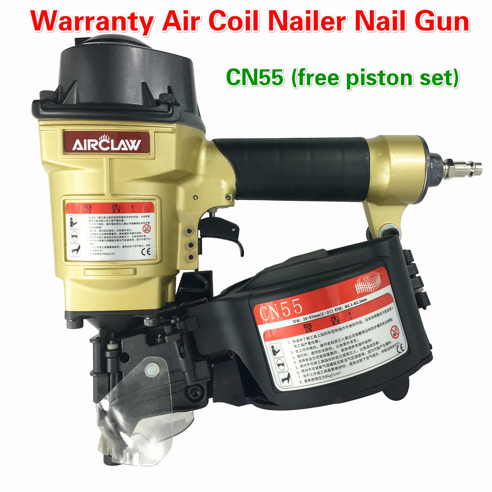 CN55 (free piston) Air Nail Rolling Gun Pneumatic Siding Coil Nailer Nail Gun Air Roll Nail Gun For Wood Pallet Packaging Box