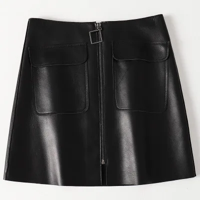 Новая модная юбка из натуральной овечьей кожи H35 2019|Женские юбки| |