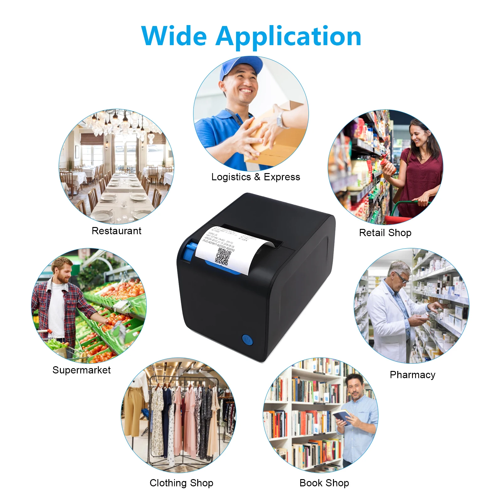 

Aibecy High Speed Printing 80mm Thermal Printer Receipt at 250mm/s Kitchen Printer Auto Cutting for Supermarket Store Restaurant