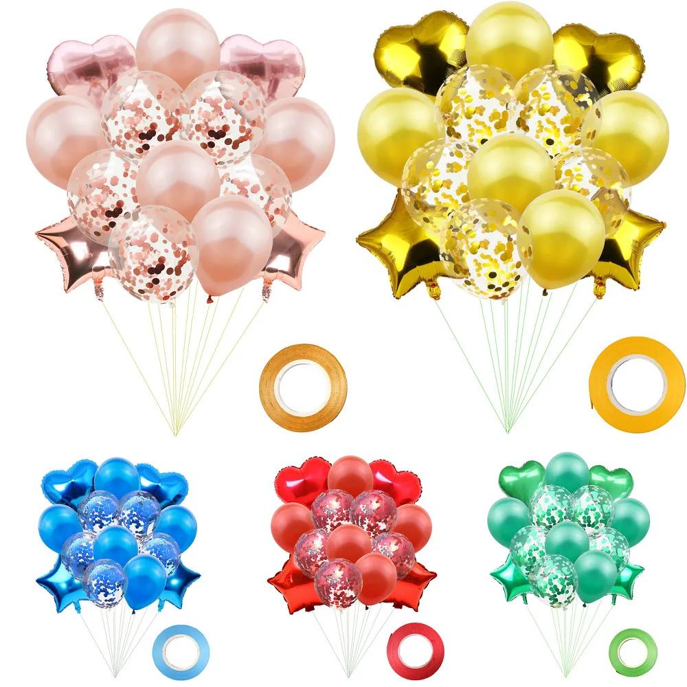 Zljq15 шт украшения для свадьбы воздушный шар &quotКонфетти&quot Букет фольги звезда