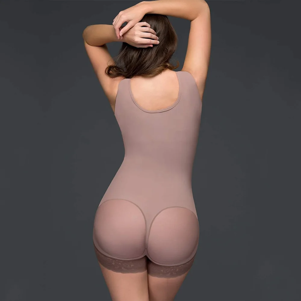 Women Bodysuit Tummy Control Adjustable Breast Support Side Zipper Shaperwear