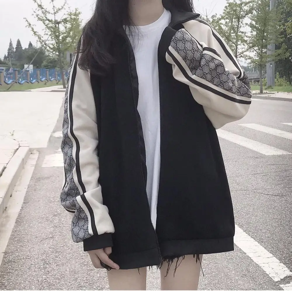 Женская Повседневная Толстовка Timis Li с длинным рукавом на молнии карманами