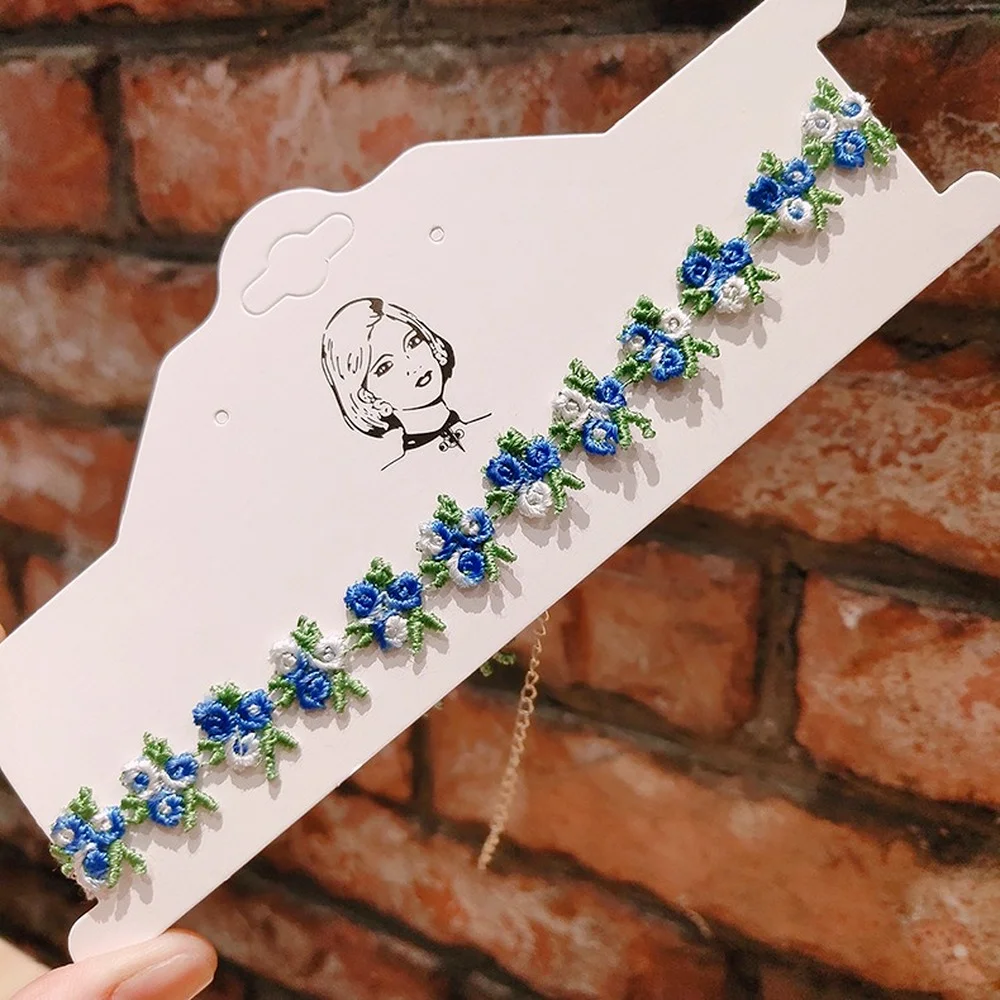 Кружевное женское бархатное ожерелье ручной работы винтажное короткое на шею