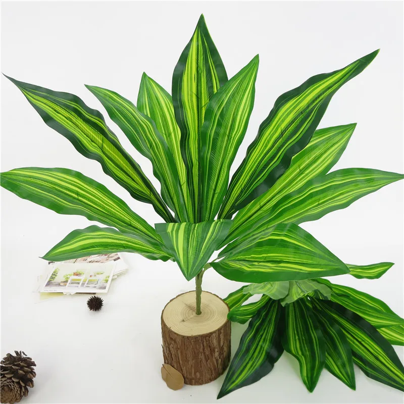 

Искусственные растения, 12 головок, зеленые бразильские листья, садовый Декор для дома, искусственная трава, зеленые листья, растение