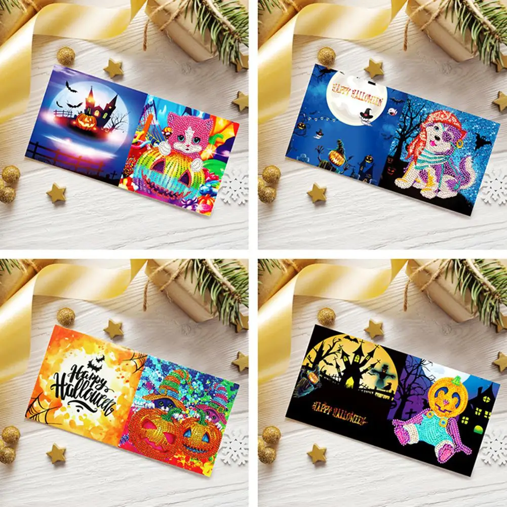 4 шт./компл. Хэллоуин серии Алмазная картина для взрослых детская поздравительная